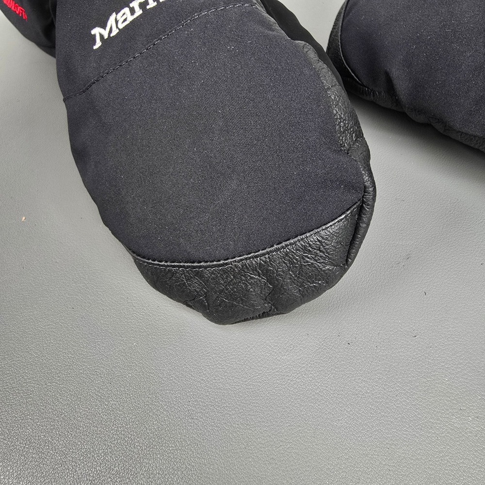 Marmot Primaloft Insulated Mittens Black Leather Palm Winter Snow Gloves Women S - Picture 13 of 15